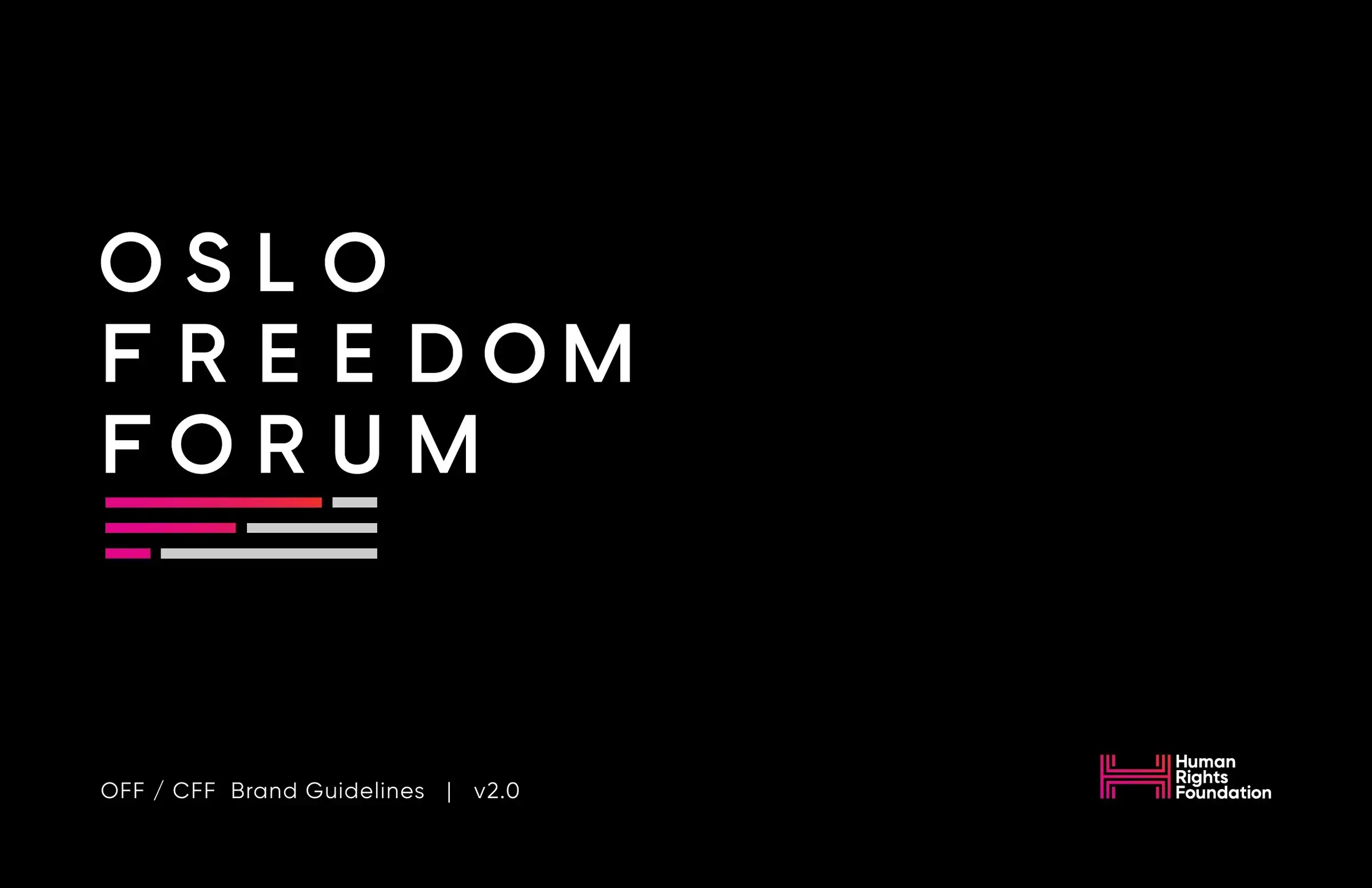 Oslo Freedom Forum wordmark, brand guidelines cover (rendered from PDF p.1)