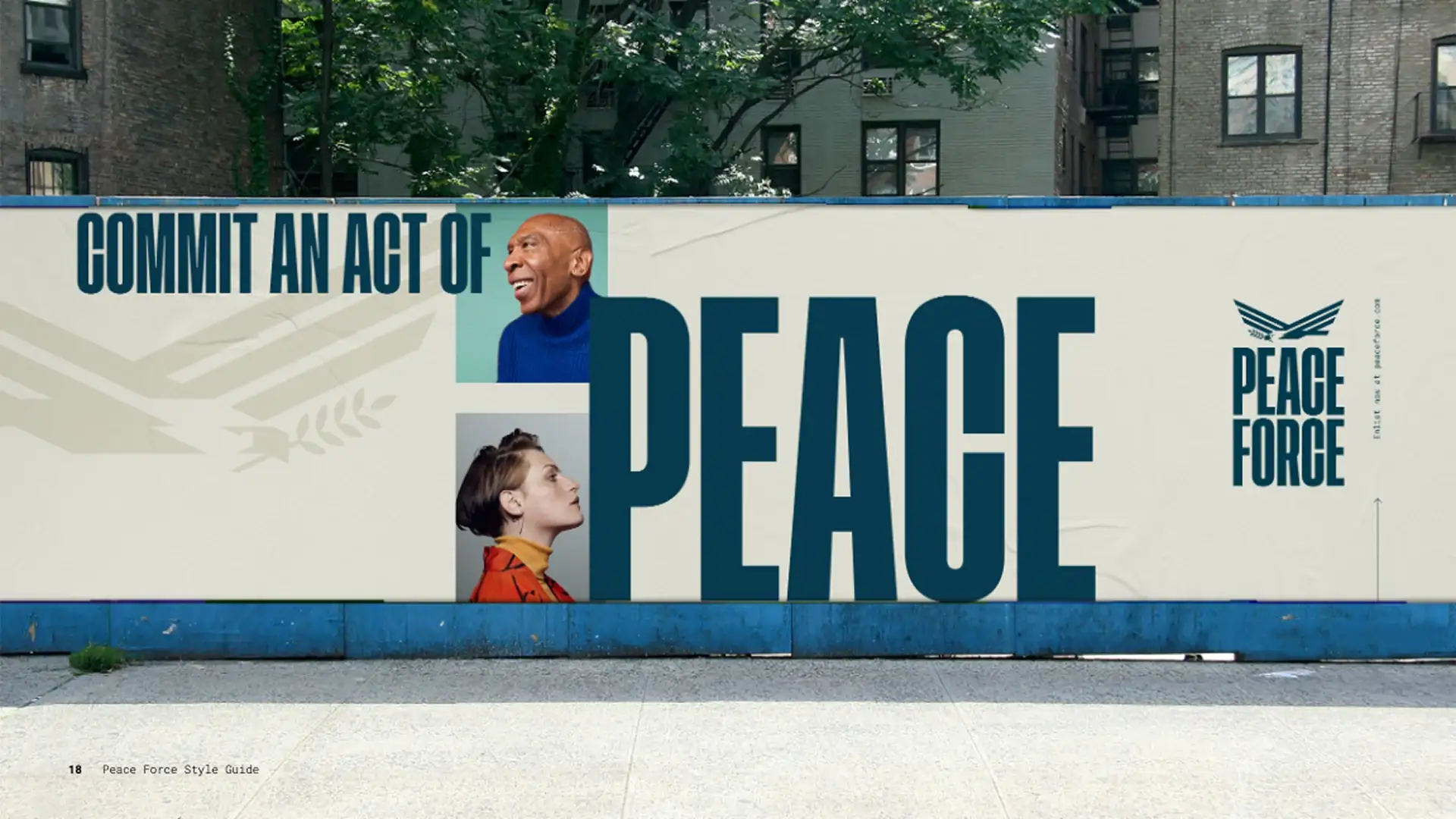'Commit an act of PEACE' street wall mural