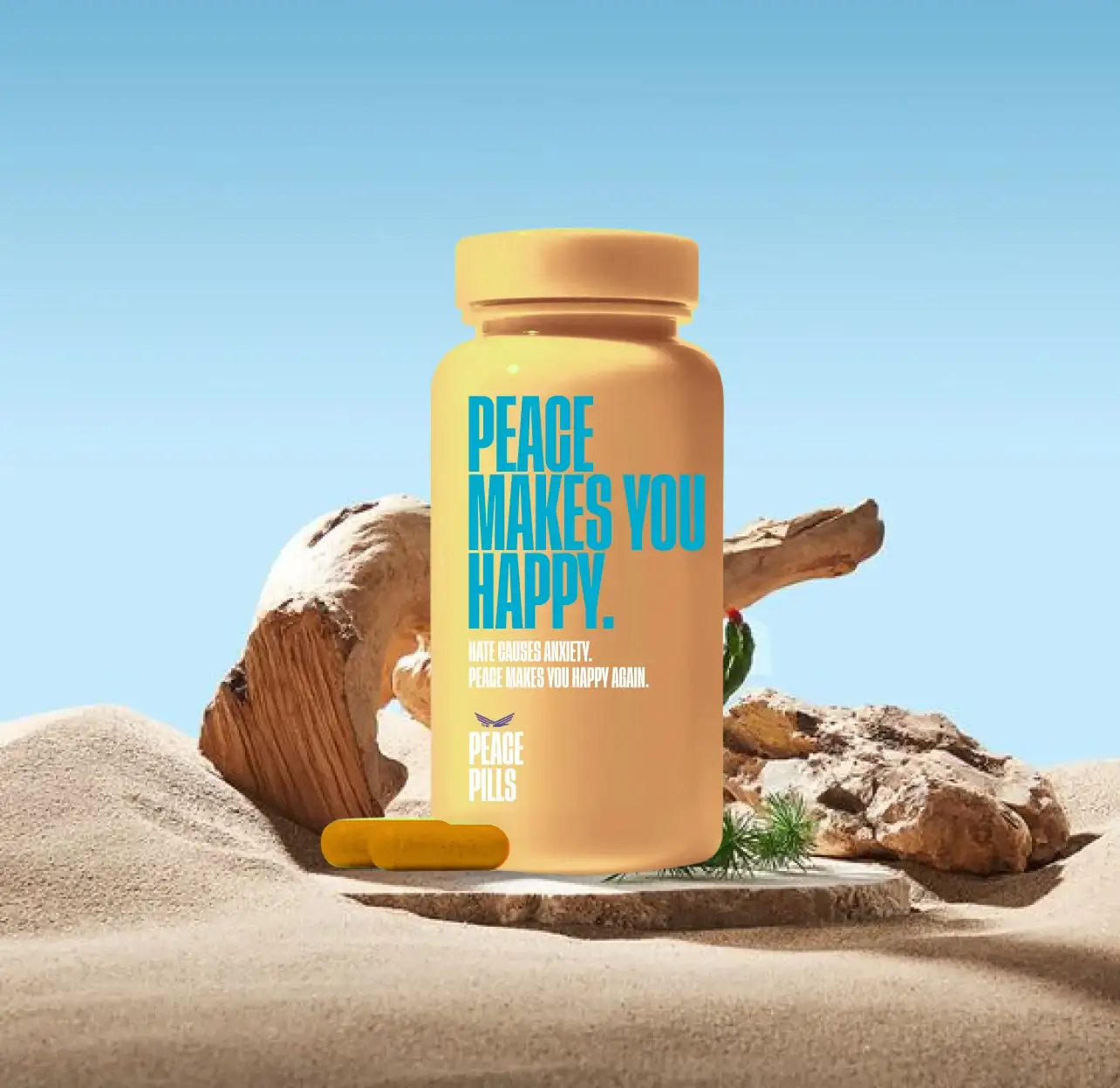 Peace Pills bottle concept