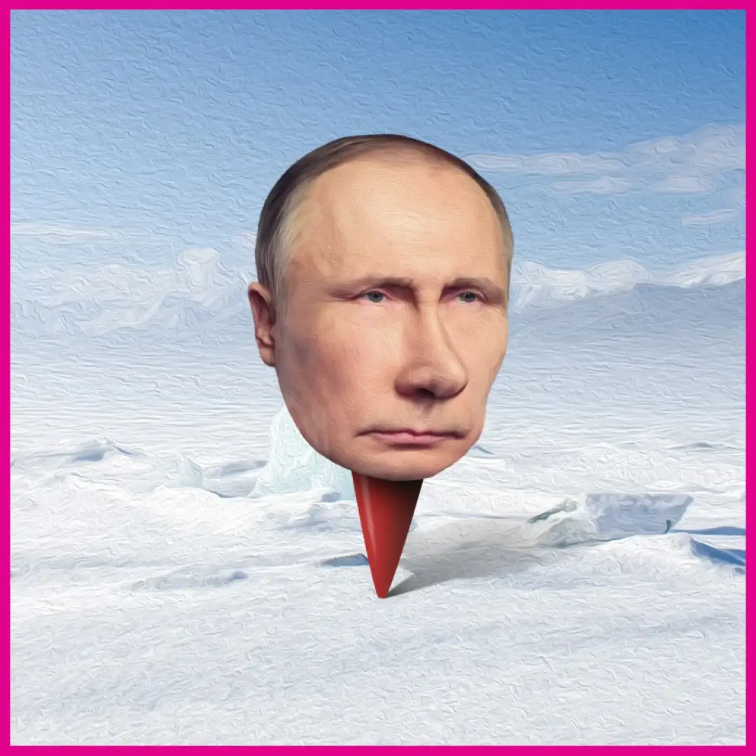 Vladimir Putin's map pin dropped in the Siberian snow