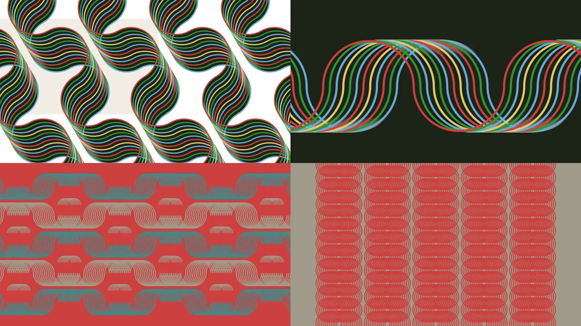 Ribbon pattern system in four treatments