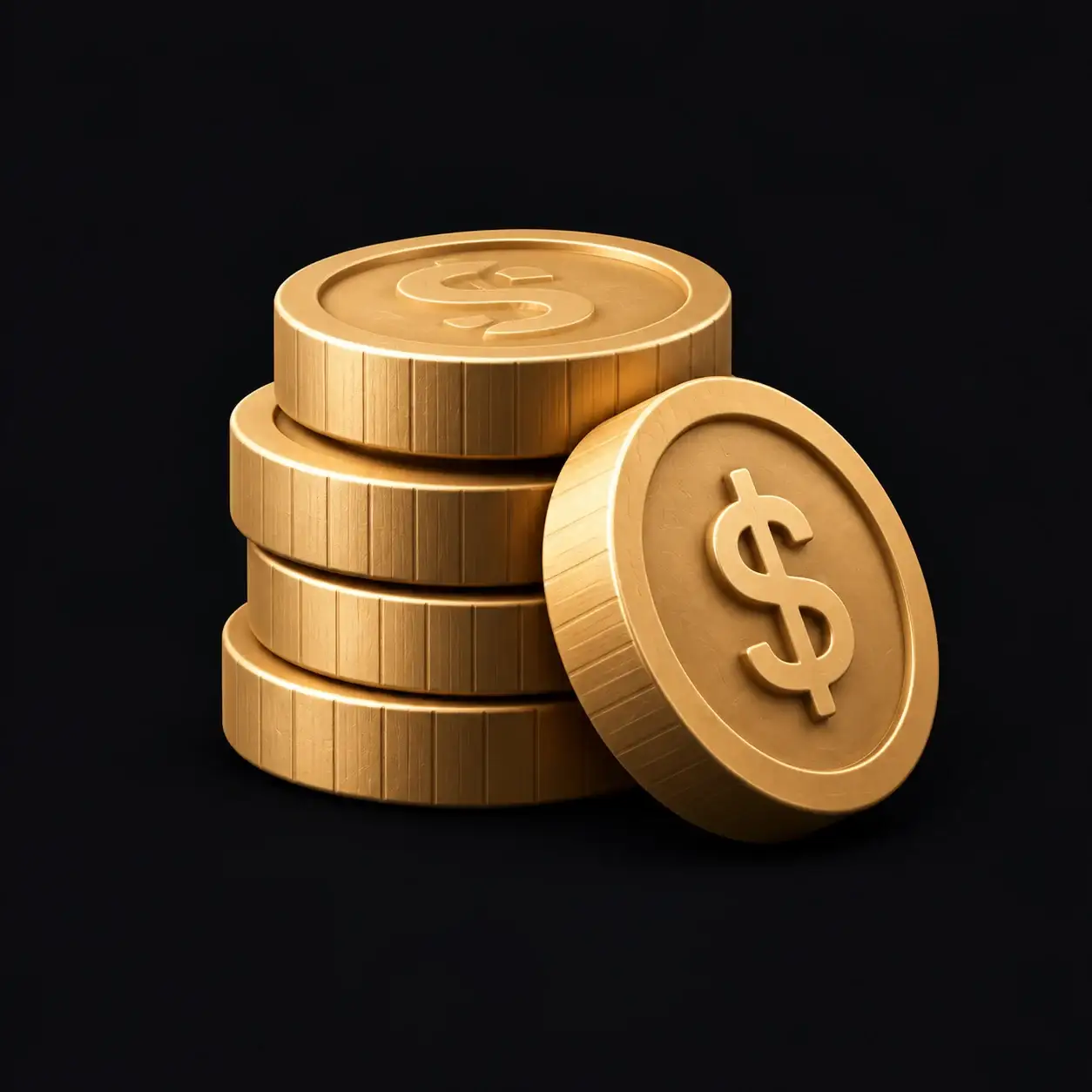 Plata's 3D gold coin stack icon