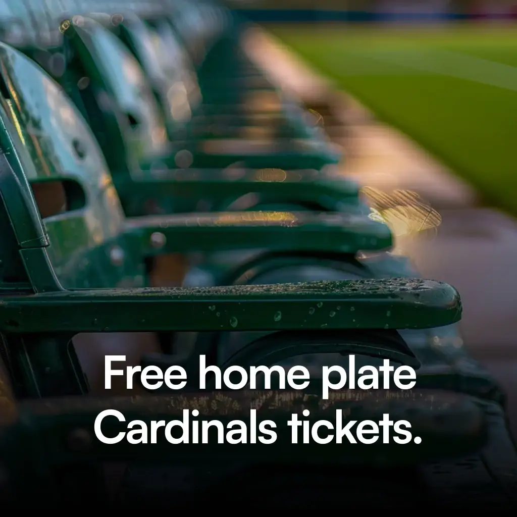 Giveaway ad: 'Free home plate Cardinals tickets'