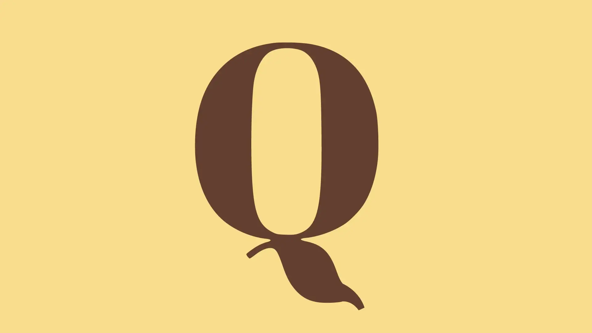 Film frame: the Q of QAnon with its tail drooping